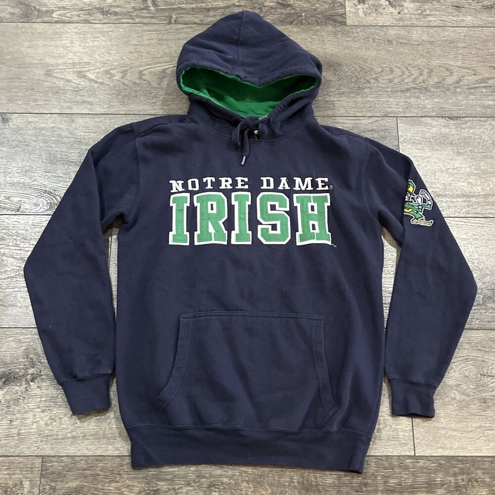 Vintage Y2K E5 Notre Dame Fighting Irish Blue Hoodie - Men’s Size Small